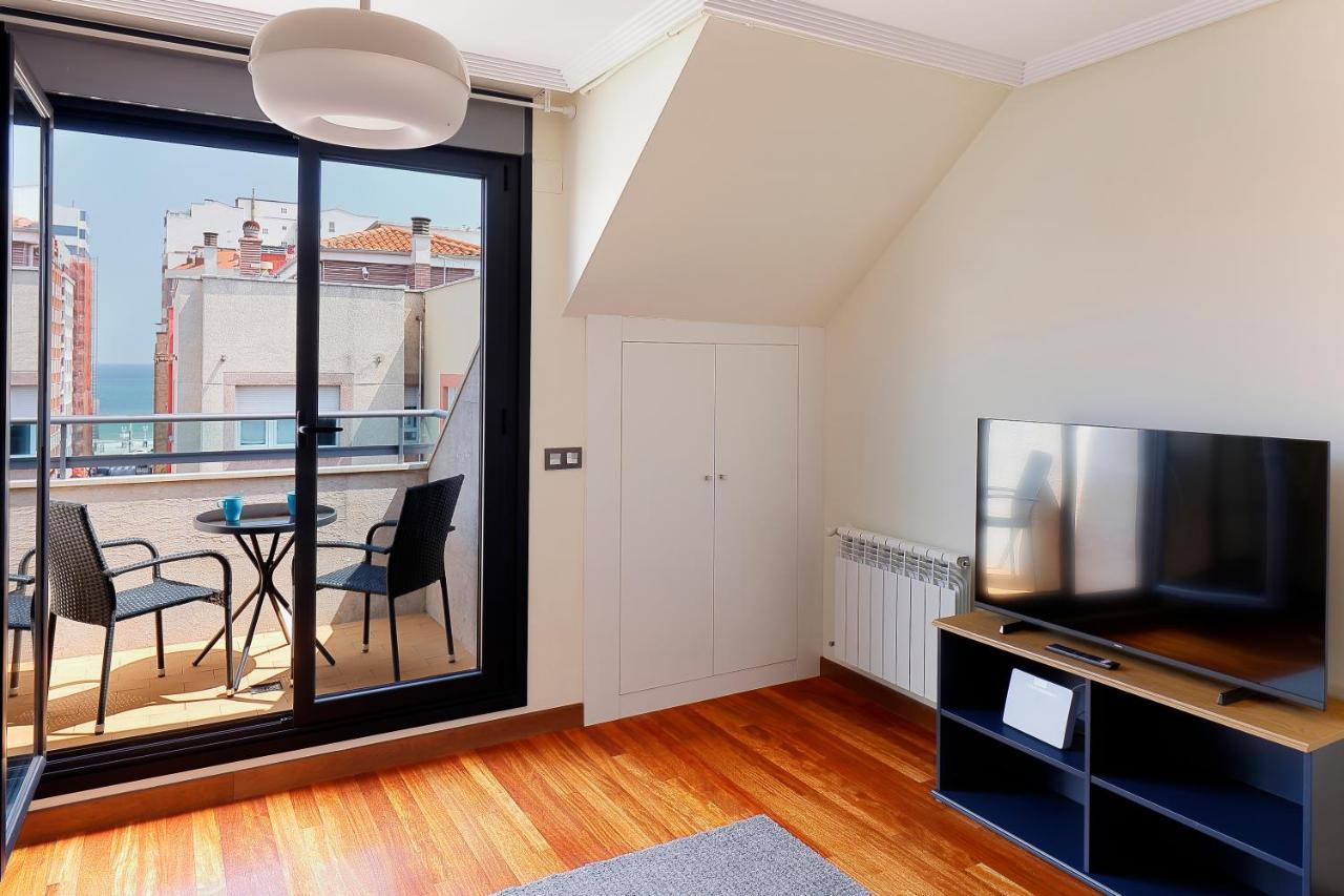 Atico Con Terraza, Vistas Al Mar Y Parking En Playa De S Lorenzo Gijon Ngoại thất bức ảnh
